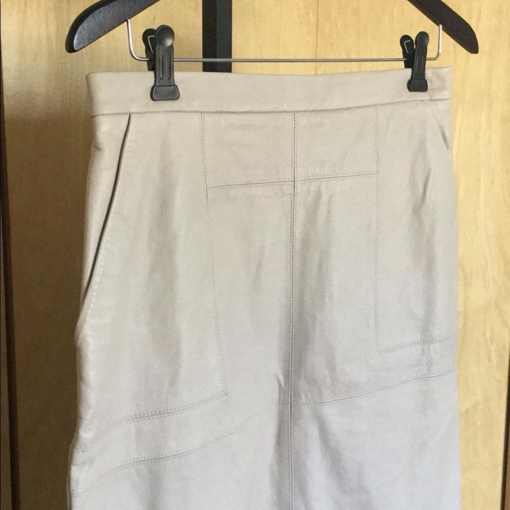 Halston Heritage Leather Straight Skirt - Picture 2 of 8